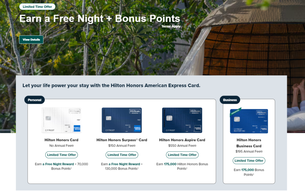 Hilton Honors Limited Time Amex Offers Through July 31, 2024