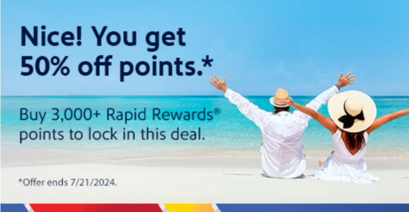 Buy Rapid Rewards Points with a discount of up to 50%