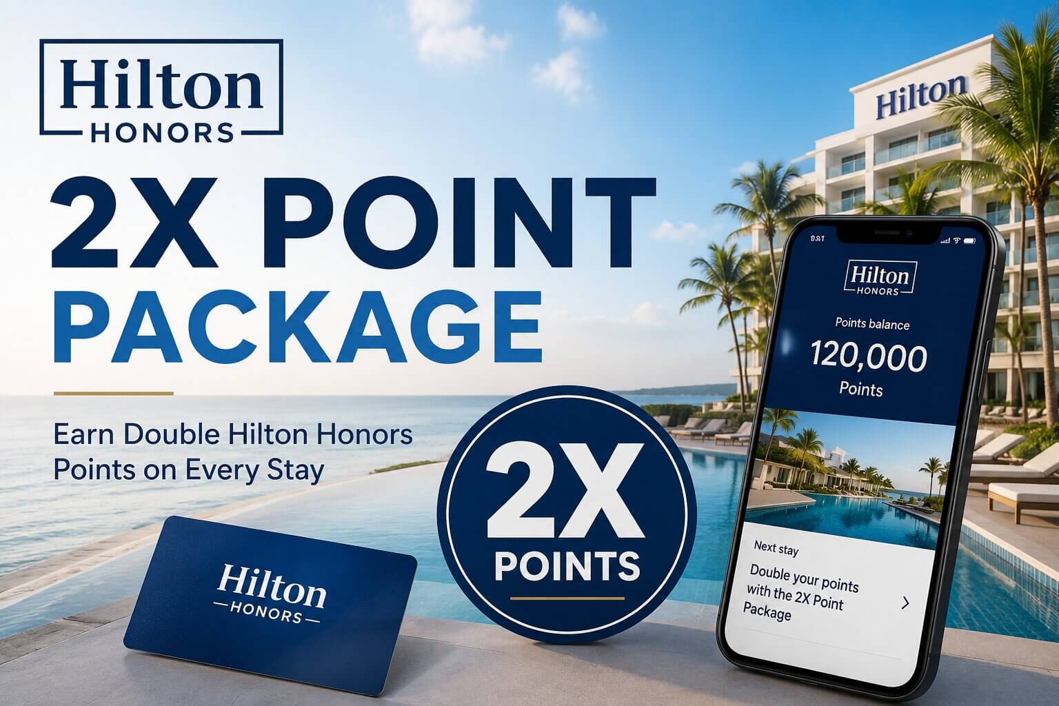 Hilton 2X Point Package: Earn Double Hilton Honors Points on Every Stay 11 hilton 2x point package