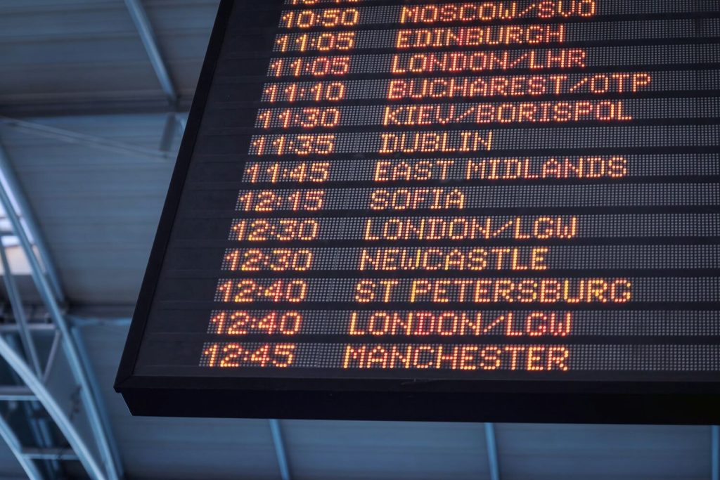 British Airways Family and Friends List Explained 12 Airport departure board showing flights, including London